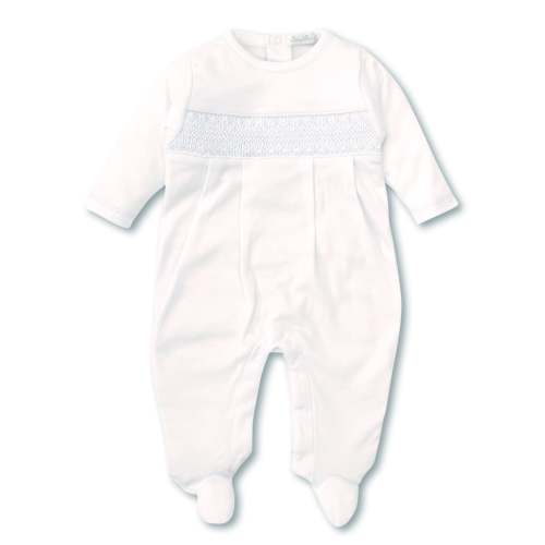 Hand Smocked CLB Charmed White Footie