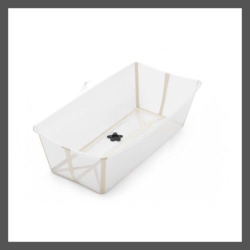 Stokke Flexi Bath Tub Bathtub Sandy Beige Non-Slip Base Heat Sensitive Plug