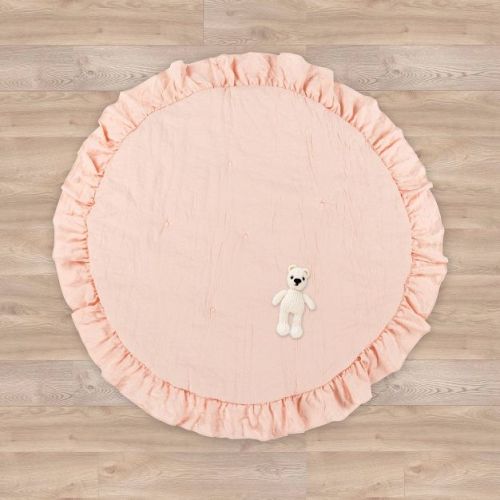 Lush Décor Baby Round Ruffle Play Mat - White