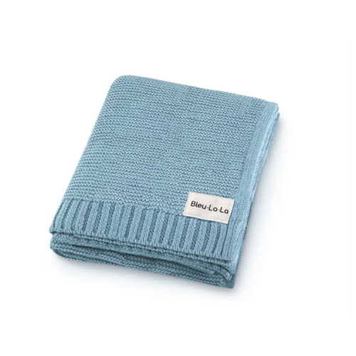 Bleu La La Organic Cotton Knit Baby Blankets