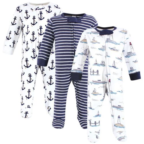 Touched by Nature Infant Boys Organic Cotton Sleep and Play, Lighthouse Seagull