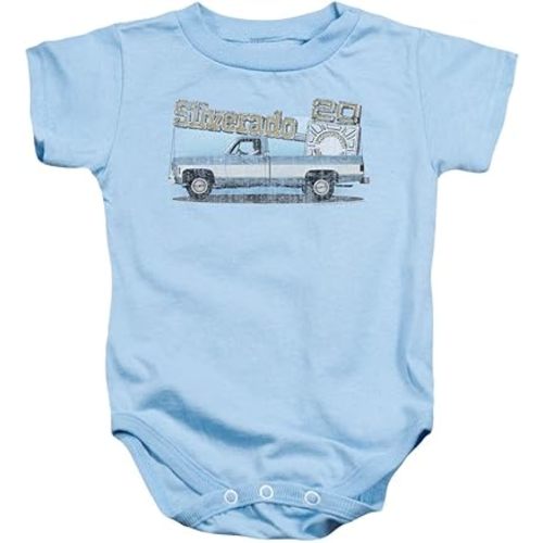 Chevy Old Silverado Sketch Unisex Baby Snapsuit Light Blue Sm (6 Mos)