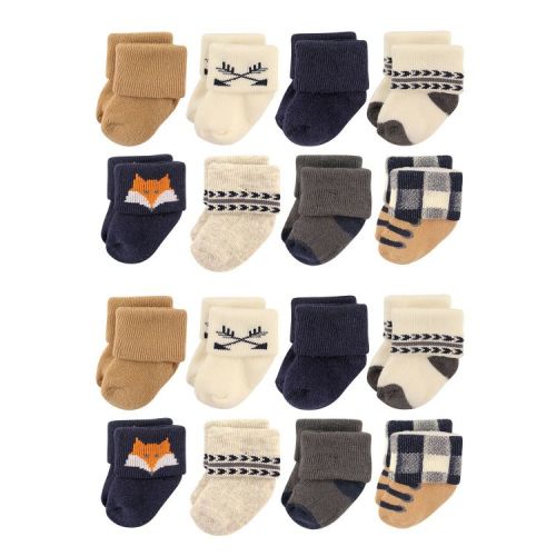 Hudson Baby Cotton Rich Baby Terry Socks 16-Pack, Forest, 0-6 Months
