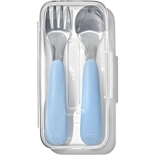 OXO Tot On-The-Go Fork and Spoon Set - Dusk