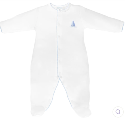 Embroidered Sailboat Footie - Baby Bloomers