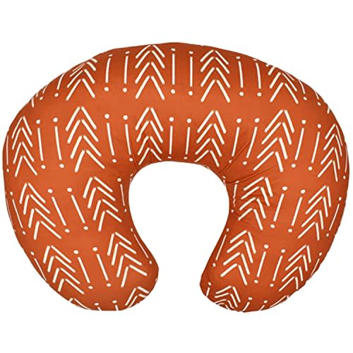 Jundetye Baby Nursing Pillow Cover, Breastfeeding Pillow Cover Boys Girls, Nursing Pillow Case for Newborn, Soft Fabric Fits Snug On Infant, Washable and Breathable, Vintage Orange