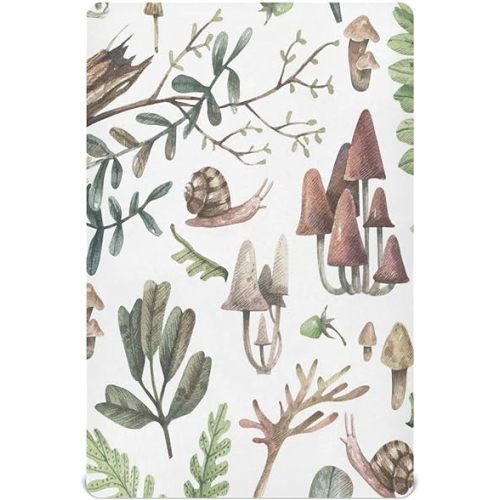 Snail Mushroom Crib Sheet for Boys and Girls Jersey Knit Fitted Crib Sheet Cozy Soft Breathable Baby Crib Sheet Standard Baby Sheet and Toddler Bed Sheet, 28 x 52 in
