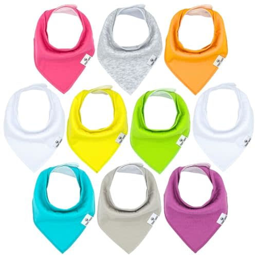 DiaperSquad's Baby Bibs for Drooling and Teething, Bibs for Boys, Baby Girl - Solid Cotton Baby Drool Bibs