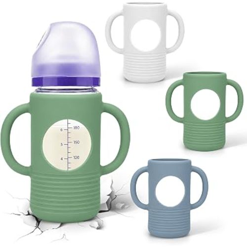 BUSOHA Silicone Sleeves for Lansinoh Glass Bottles - 8 Ounces