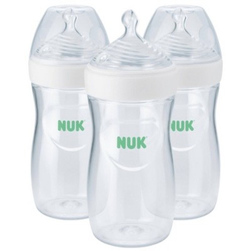 NUK Simply Natural Bottles with SafeTemp - 9oz, Color: Neutral, Size: 3pk