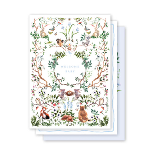 Woodland Blue Baby Milestone Cards Set by Inslee Fariss