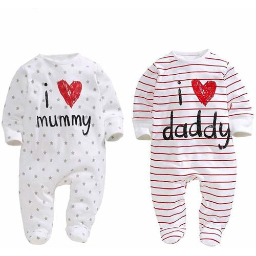 Unisex-Baby Newborn I Love Mummy I Love Daddy Bodysuit 2 Pack