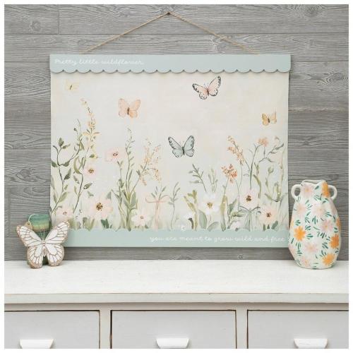Wildflowers & Butterflies Scalloped Tapestry Wall Decor