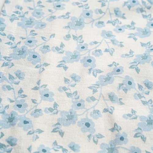 Organic Short Sleeve Flutter Dress, Blue Vines - Makemake Organics | Maisonette