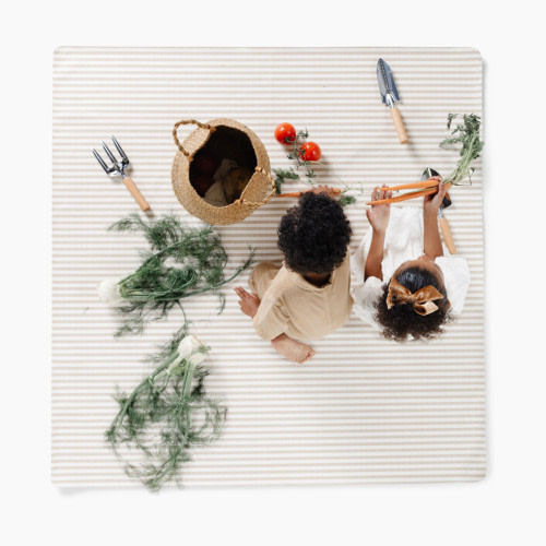 Gathre Easy Clean Large Play Mat 54x54 - Cafe Stripe