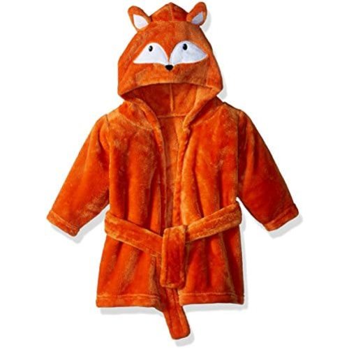 Hudson Baby Unisex Baby Plush Animal Face Robe, Fox, One Size, 0-9 Months