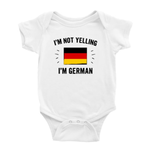 I'm Not Yelling, I'm German Baby Bodysuit Newborn Clothes Outfits (White, 3-6 Months)