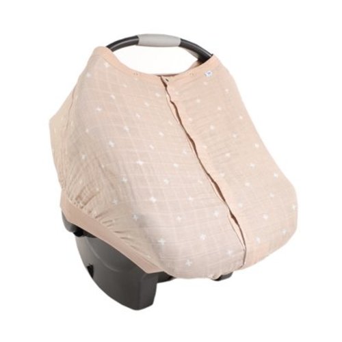 Little Unicorn Car Seat Canopy, Baby Car Seat Cover - Taupe Cross