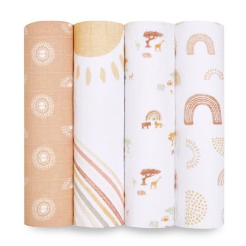 aden + anais essentials 4pk Cotton Muslin Swaddle Blankets - Boutique Keep Rising