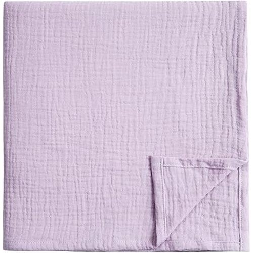Meracorallo Muslin Swaddle Blanket, 100% Cotton Receiving Blanket Soft and Breathable Swaddle Wrap for Baby Boys and Girls, Lavender