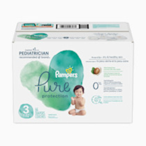 Pampers Pure Protection Baby Diapers, Size 3 (16-28 lbs), 66 Count, Up to 100% Leakproof, Premium Plant-based Skin Protection, Hypoallergenic Soft Diapers