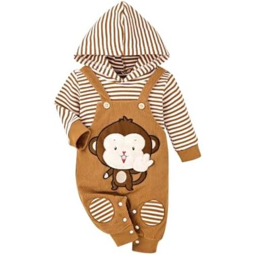 Baby Boy Girl Clothes Long Sleeve Outfits Fall/Winter Baby Romper Ribbed Hoodie Clothing