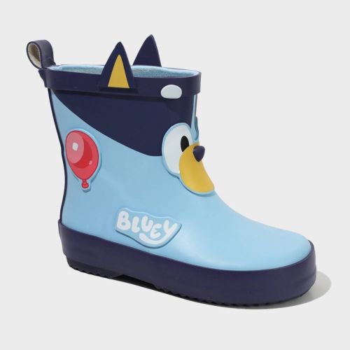 Toddler Bluey Rain Boots - Blue 8T: Pull-On, Non-Marking Sole, Animal Icon Pattern, Medium Calf