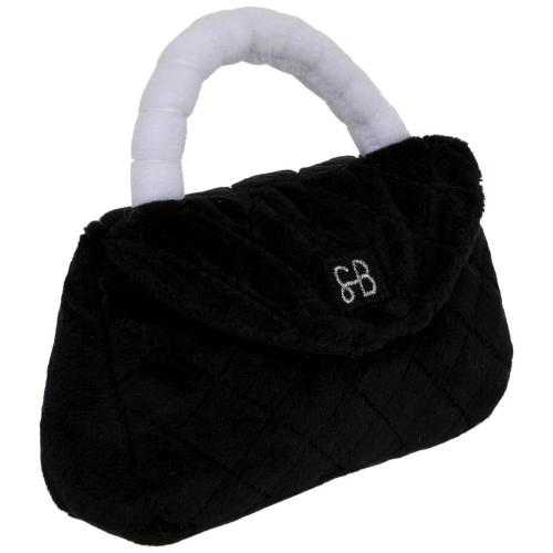 Black Plush Purse Rattle Toy