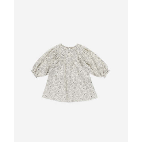 V Smocked Dress || Winter Floral