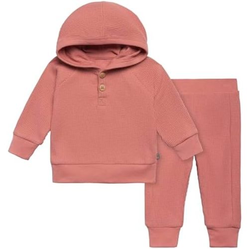 Modern Moments by Gerber Baby Girls' Mini-Waffle 2-piece Hoodie and Pant Set