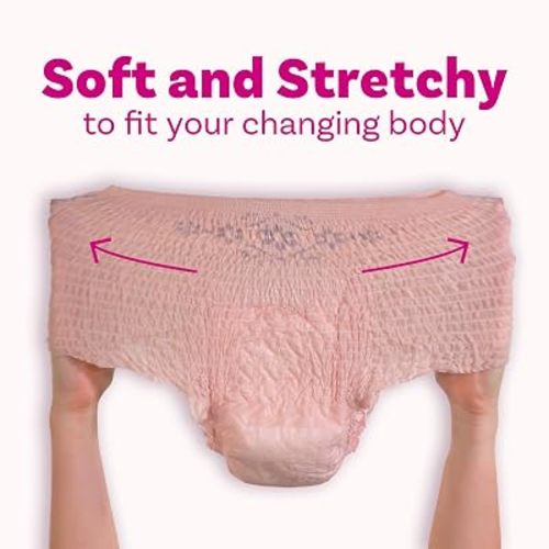 Depend Postpartum Underwear for Women, Adult Incontinence Underwear, Maximum Absorbency, Medium, 18 Count