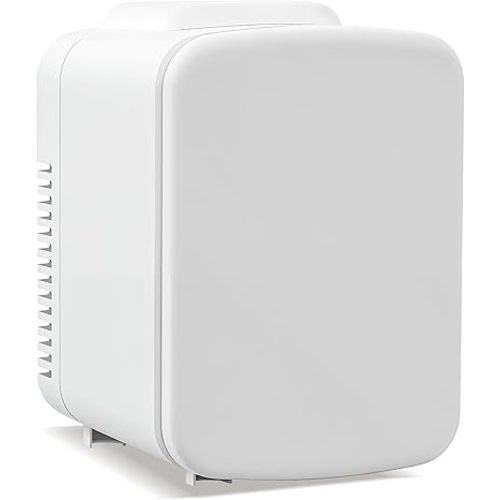 HealSmart Mini, 4L/6 Can Portable Freon-Free Small Refrigerator, Cooler & Warmer Compact Fridge for Beverage, Food, Cosmetics, White