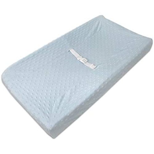 American Baby Company Heavenly Soft Minky Dot Fitted Contoured Changing Pad Cover, Blue Puff, for Boys and Girls