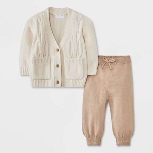 Grayson Mini Baby Cable Top & Bottom Set - Off-white 3-6m