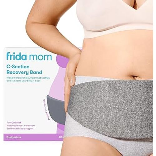 Frida Mom C-Section Belly Binder for Post-Op, C-Section Recovery Must Have Band, Incision Protector, Targeted Hot & Cold Therapy for Swelling