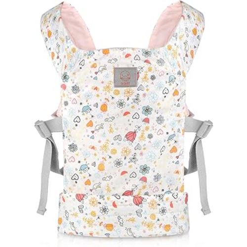 GAGAKU Doll Carrier Front and Back Soft Cotton Stuffed Animal Carriers for Baby - Rose Garden