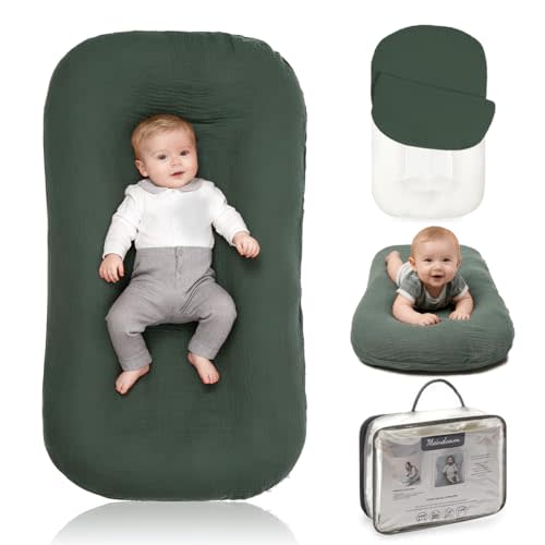 Meindoovm Baby Lounger - Snuggle Cozy Me Infant Lounger for Newborns | Breathable & Soft, Portable Awake-Time Pad, Essential Baby Gift (Lounger Cover Included)