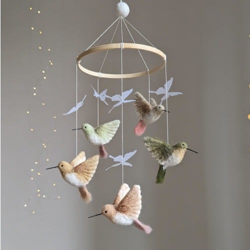 Nursery bird mobile, Baby shower gift,  Birds nursery theme, Nursery baby mobile, Butterflies mobile, Baby nursery mobile, Nature baby