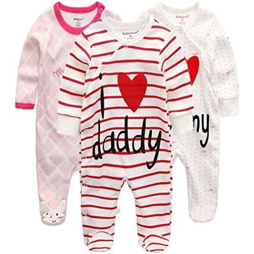 Kiddiezoom Baby and Toddler Boys'Snug Fit Footed One-Piece Romper Jumpsuit Cotton Cotton Footed Outfit