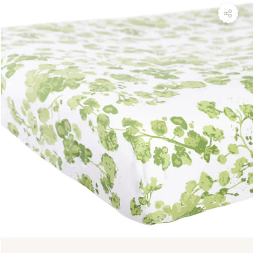 Ouisie Green Crib Sheet