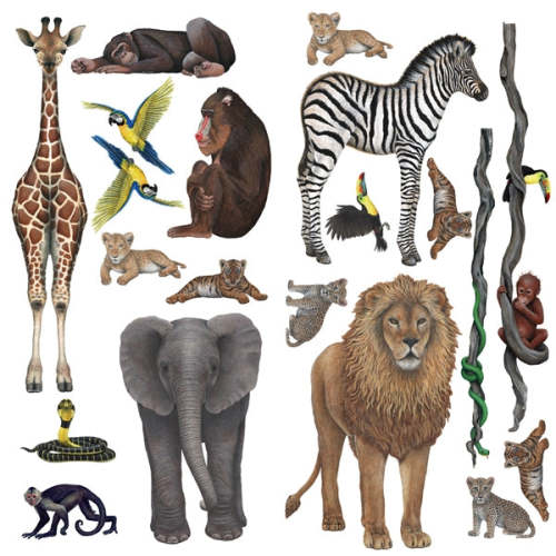 Safari and Jungle Wall Decal Economy Size Collection