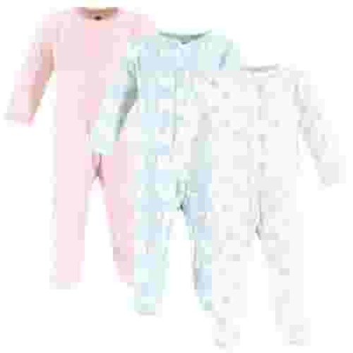 Hudson Baby Long Sleeve Sleep and Play 3-Pack - Soft Cotton