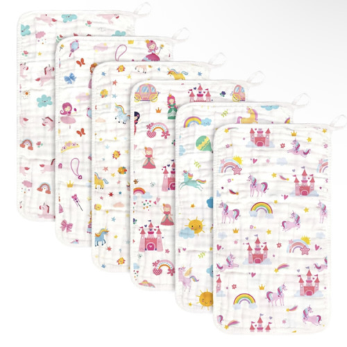 Amazon.com: decalsweet Baby Burp Cloths Muslin Washcloths 6 Pack Muslin Burp Cloths 100% Cotton Large 20''x12'' Soft 6 Layers Baby Burp Rags for Boys Girls Baby Essentials for Newborn Gift Machine Washable : Baby