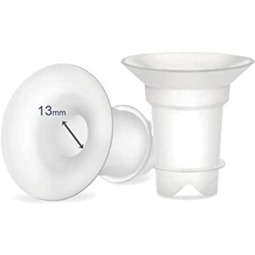 Maymom Flange Insert 13 mm Compatible with Medela/Spectra/Momcozy 24 mm Shields/Flanges. Use with Medela Freestyle and Momcozy S9/S11/S12 to Reduce Nipple Tunnel Down to 13 mm; 2pc