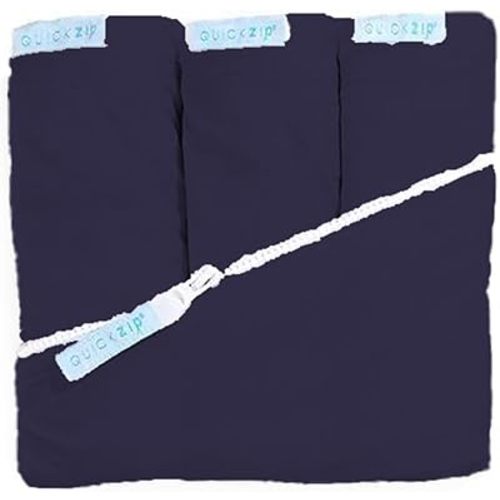 QuickZip Crib Sheet Set - Faster, Safer, Easier Baby Crib Sheets - Includes Deep Navy Wraparound Base & 3 Zip-On Crib Sheets – Deep Navy 100% Cotton - Fits All Standard Crib Mattresses