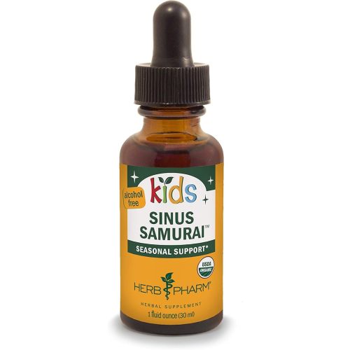 Herb Pharm Kids Certified- Alcohol-Free Sinus Samurai Liquid Herbal Formula, Organic, 1 Fl Oz