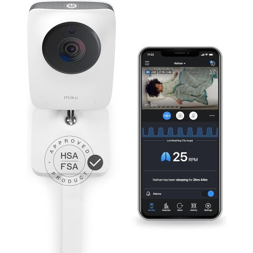 Amazon.com: Miku Pro (Upgraded) Smart Baby Monitor Camera & Wall Mount, Real Time Breathing & Sleep Tracking, Contact Free, Instant Alerts, Safe Sleep, Requires Additional Monthly Membership : Baby