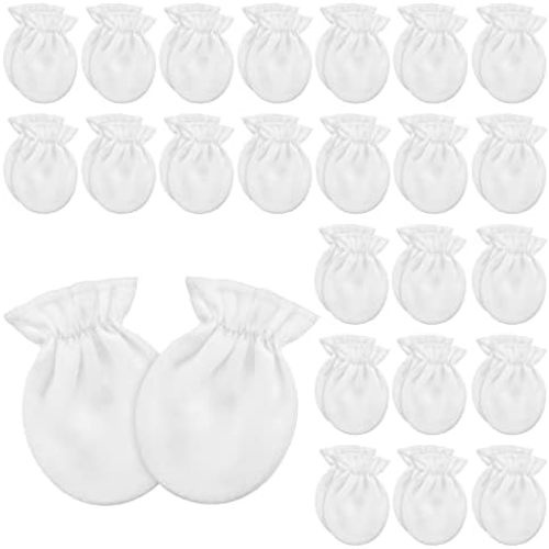 Vabean 24 Pairs Preemie Baby Mittens No Scratch Cotton Gloves Premature Baby Mittens for Preemie Boys Girls Newborn