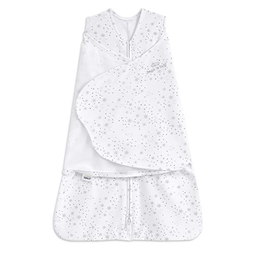 HALO 100% Cotton Sleepsack Swaddle, 3-Way Adjustable Wearable Blanket, TOG 1.5, Midnight Moons Grey, Small, 3-6 Months - Midnight Moons - Grey - Small (Pack of 1)