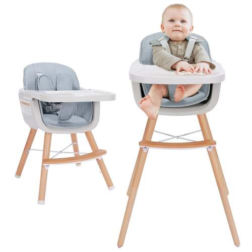 Mallify 3-In-1 Convertible Wooden High Chair